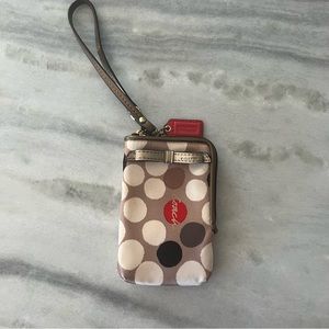 Coach polka dot wristlet